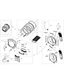 Drum parts for Samsung Dryer DV50K7500GV/A3-00 from AppliancePartsPros.com