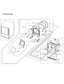 Frame Front & Door parts for Samsung Dryer DVG54M8750W/A3-00 from AppliancePartsPros.com