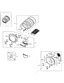 Drum Assy parts for Samsung Dryer DV330AEB/XAA-02 from AppliancePartsPros.com