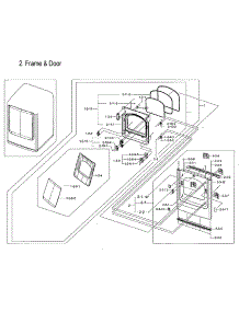 Frame Front & Door parts for Samsung Dryer DVE54M8750V/A3-00 from AppliancePartsPros.com