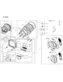 Drum Parts parts for Samsung Dryer DVE54M8750V/A3-00 from AppliancePartsPros.com