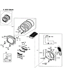 Drum Assy parts for Samsung Dryer DV511AGR/XAA-01 from AppliancePartsPros.com