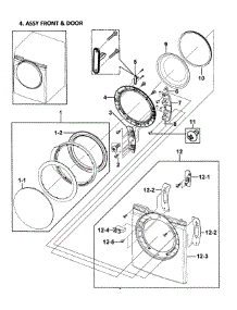 Front Assy parts for Samsung Dryer DV338AGB/XAA-00 from AppliancePartsPros.com