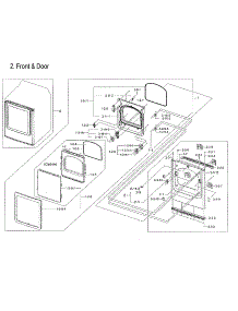 Frame Front & Door parts for Samsung Dryer DVE50M7450P/A3-00 from AppliancePartsPros.com
