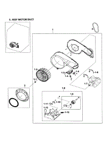 Motor Duct parts for Samsung Dryer DV218AEW/XAA-01 from AppliancePartsPros.com