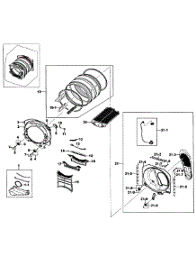 Drum Assy parts for Samsung Dryer DV511AGW/XAA-01 from AppliancePartsPros.com