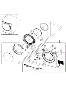 Front / Door Assy parts for Samsung Dryer DV511AGW/XAA-01 from AppliancePartsPros.com
