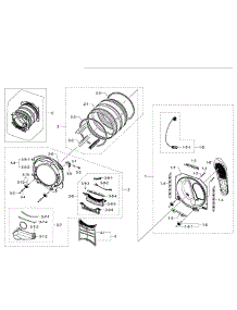 Drum parts for Samsung Dryer DV395ETPASU/A1-00 from AppliancePartsPros.com
