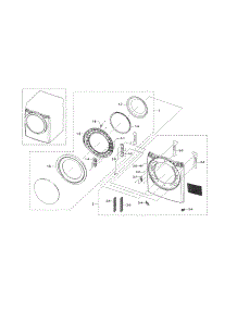 Front Frame & Door parts for Samsung Dryer DVE45N5300V/A3-00 from AppliancePartsPros.com
