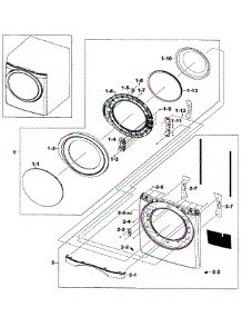 Front / Door Assy parts for Samsung Dryer DV520AGP/XAA-02 from AppliancePartsPros.com