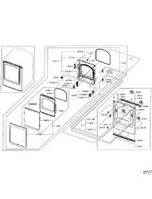 Frame Front & Door parts for Samsung Dryer DV50F9A8EVW/A2-00 from AppliancePartsPros.com