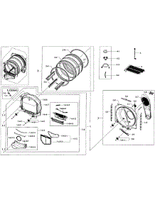Drum Assy parts for Samsung Dryer DV50F9A8EVW/A2-00 from AppliancePartsPros.com