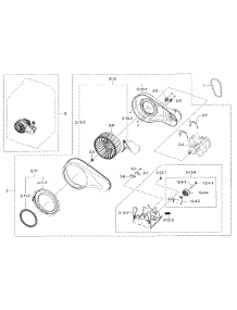 Motor Duct parts for Samsung Dryer DV52J8700EW/A2-00 from AppliancePartsPros.com