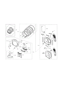 Drum parts for Samsung Dryer DVG45N5300W/A3-00 from AppliancePartsPros.com