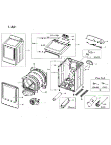 Main Asy parts for Samsung Dryer DVG50M7450W/A3-00 from AppliancePartsPros.com