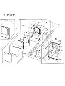 Frame Front & Door parts for Samsung Dryer DVG50M7450W/A3-00 from AppliancePartsPros.com