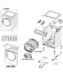 Main Assy parts for Samsung Dryer DV209AEW/XAA-01 from AppliancePartsPros.com