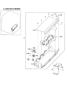 Heater Assy parts for Samsung Dryer DV209AEW/XAA-01 from AppliancePartsPros.com