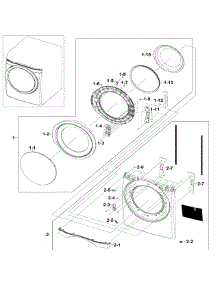 Front / Door Assy parts for Samsung Dryer DV520AGP/XAA-01 from AppliancePartsPros.com