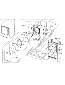 Frame Front & Door parts for Samsung Dryer DV50K8600GW/A3-01 from AppliancePartsPros.com