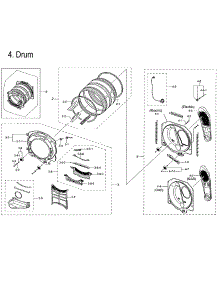Drum parts for Samsung Dryer DVG45M5500Z/A3-00 from AppliancePartsPros.com