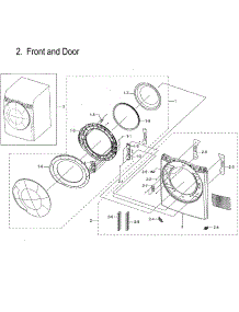 Front And Door parts for Samsung Dryer DVG45M5500Z/A3-00 from AppliancePartsPros.com