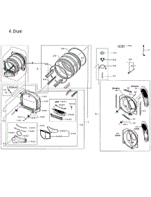 Drum Parts parts for Samsung Dryer DVE52M8650W/A3-00 from AppliancePartsPros.com