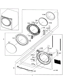Front / Door Assy parts for Samsung Dryer DV520AGP/XAA-03 from AppliancePartsPros.com