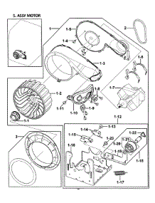 Motor Assy parts for Samsung Dryer DV338AGW/XAA-00 from AppliancePartsPros.com