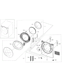 Frame Front & Door parts for Samsung Dryer DV50K7500EW/A3-01 from AppliancePartsPros.com