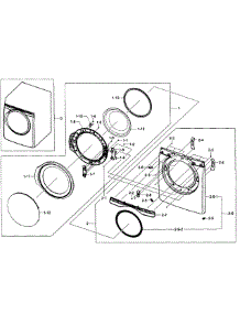 Front / Door Assy parts for Samsung Dryer DV393ETPAWR/A1-00 from AppliancePartsPros.com