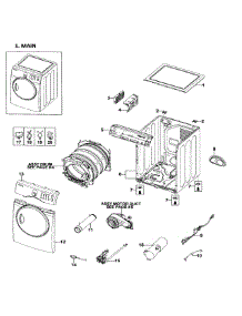 Main Assy parts for Samsung Dryer DV219AGW/XAA-01 from AppliancePartsPros.com
