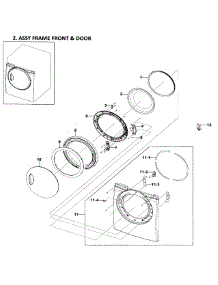 Frame Front And Door parts for Samsung Dryer DV219AGW/XAA-01 from AppliancePartsPros.com