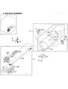 Duct & Burner parts for Samsung Dryer DV219AGW/XAA-01 from AppliancePartsPros.com