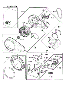 Motor Assy parts for Samsung Dryer DV350AGW/XAA-00 from AppliancePartsPros.com