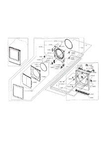 Frame Front & Door parts for Samsung Dryer DV56H9000GW/A2-00 from AppliancePartsPros.com