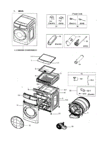 Main Asy parts for Samsung Dryer DVE60M9900V/A3-00 from AppliancePartsPros.com