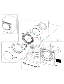 Front / Door Assy parts for Samsung Dryer DV511AGW/XAA-02 from AppliancePartsPros.com