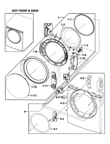 Door Assy parts for Samsung Dryer DV350AER/XAA-00 from AppliancePartsPros.com