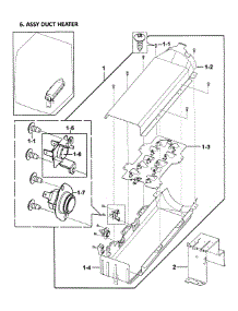 Heater Assy parts for Samsung Dryer DV338AEB/XAA-00 from AppliancePartsPros.com