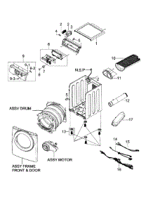Main Assy parts for Samsung Dryer DV206AES/XAA-00 from AppliancePartsPros.com