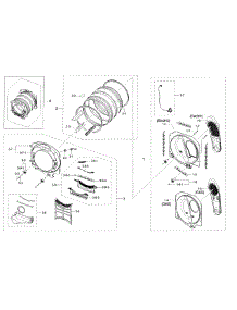 Drum parts for Samsung Dryer DV42H5400GF/A3-00 from AppliancePartsPros.com