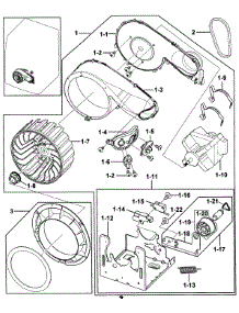 Motor Assy parts for Samsung Dryer DV218AGB/XAA from AppliancePartsPros.com