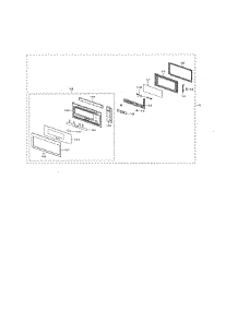 Door parts for Samsung Microwave ME21M706BAG/AA-00 from AppliancePartsPros.com