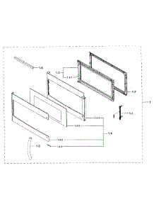 Door Section parts for Samsung Microwave MC17F808KDT/AA-01 from AppliancePartsPros.com