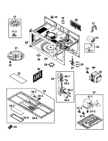 Cabinet 2 parts for Samsung Microwave SMH9151WE/XAA-00 from AppliancePartsPros.com