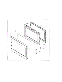 Door parts for Samsung Microwave MG11H2020CT/AA-00 from AppliancePartsPros.com