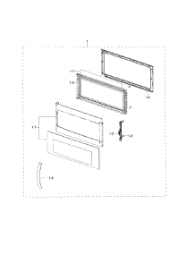 Door Assy parts for Samsung Microwave ME18H704SFW/AA-00 from AppliancePartsPros.com