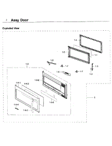 Door parts for Samsung Microwave ME21F707MJT/AA-02 from AppliancePartsPros.com