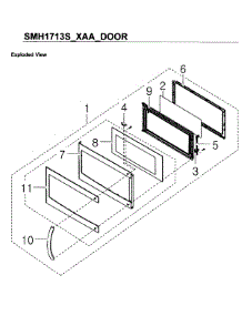 Door parts for Samsung Microwave SMH1713S/XAA-01 from AppliancePartsPros.com
